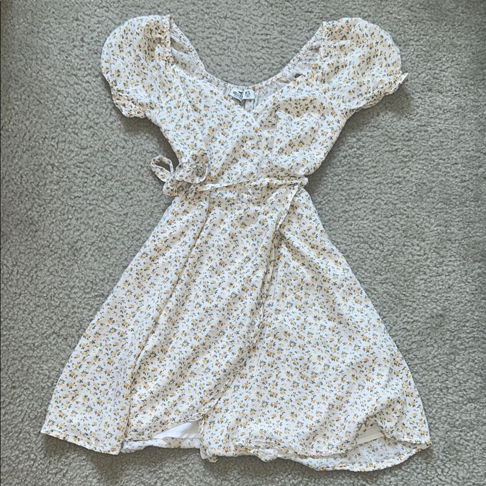 Hollister White and Yellow Floral Sundress